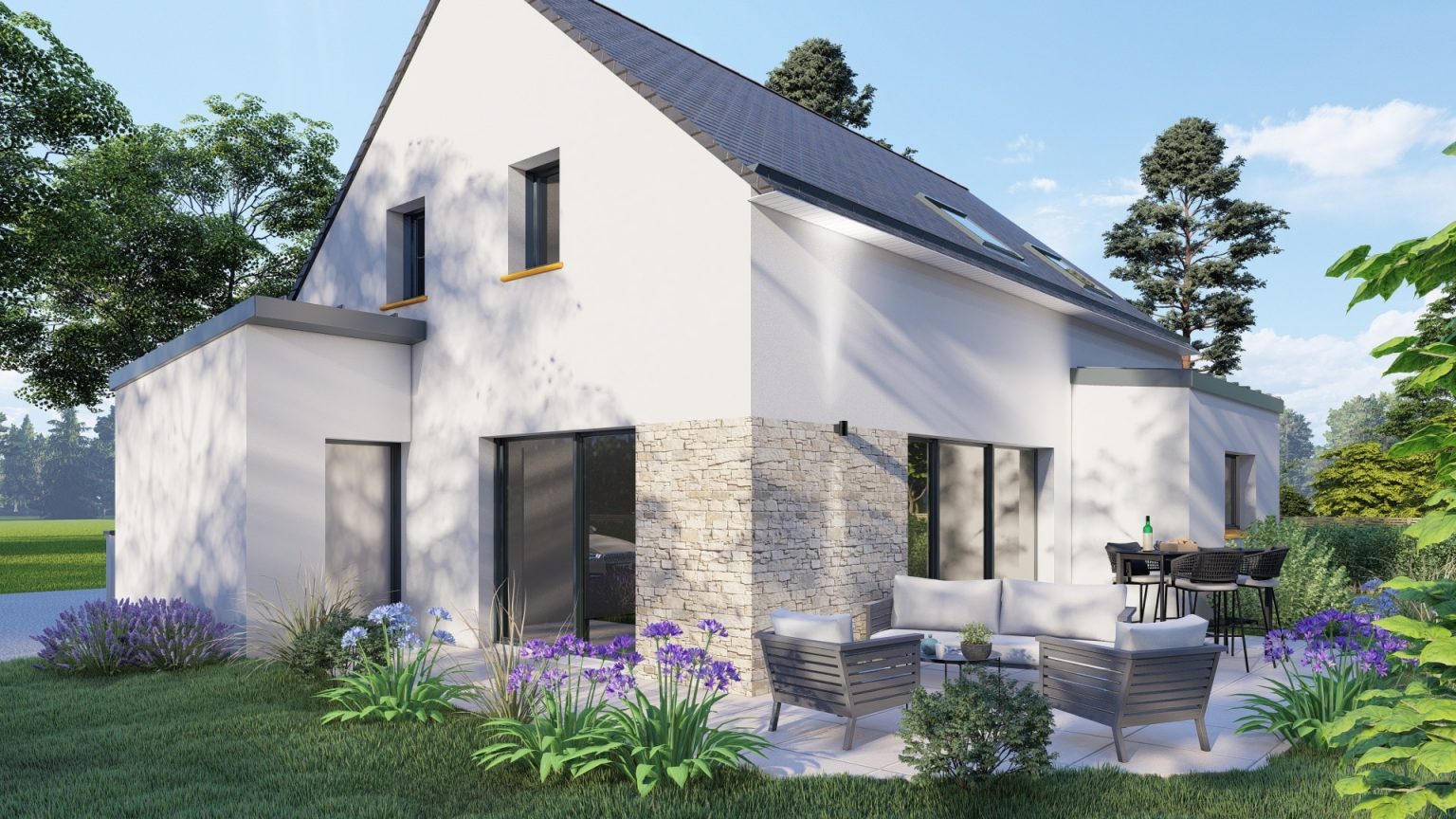 constructeur-maison-merlevenez-facade-arrière-morbihan-56-behome